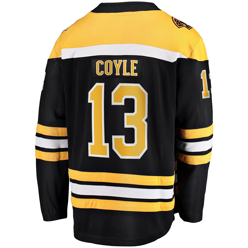 Maillot de joueur échappé à domicile Fanatics des Bruins Boston Charlie Coyle - Noir