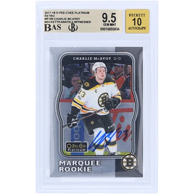 Charlie McAvoy Boston Bruins Autographed 2017-18 Upper Deck O-Pee-Chee Platinum Retro #R-100 Beckett Fanatics Witnessed Authenticated /10 Rookie Card