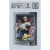Charlie McAvoy Bruins de Boston dédicacé 2017-18 Upper Deck O-Pee-Chee Platinum Retro Yellow Ink #R-100 Beckett Fanatics Témoin authentifié 9/10 Rookie Card