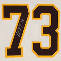Maillot authentique adidas beige alternatif autographié par Charlie McAvoy des Boston Bruins avec patch 100e anniversaire