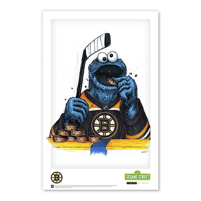 Cookie Monster Boston Bruins Sesame Street 11" x 17" Poster Print