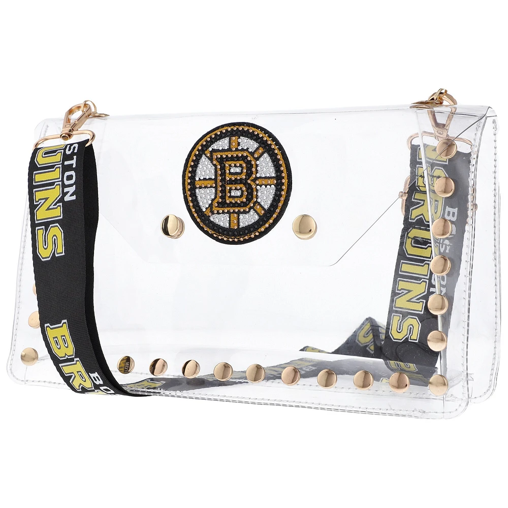 Cuce Boston Bruins Crystal Clear Envelope Crossbody Bag