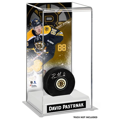 David Pastrnak Étui de luxe pour rondelle de hockey des Bruins de Boston