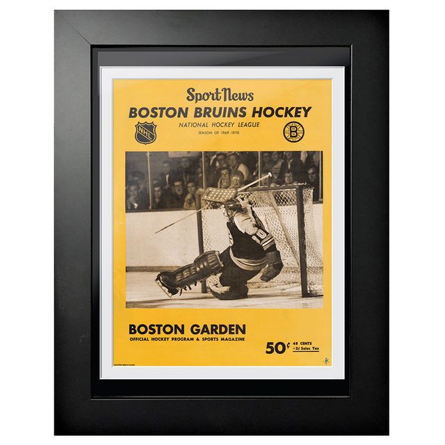 Gerry Cheevers Boston Bruins Sport News Boston Garden - Couverture de programme encadrée 12'' x 16''