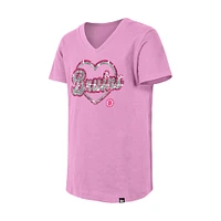 T-shirt à col en V sequins roses des Bruins de Boston New Era pour fille