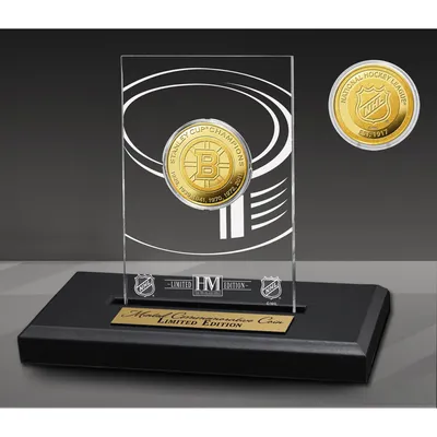 Boston Bruins Highland Mint 6-Time Stanley Cup Champions Acrylic Gold Coin Desk Top Display