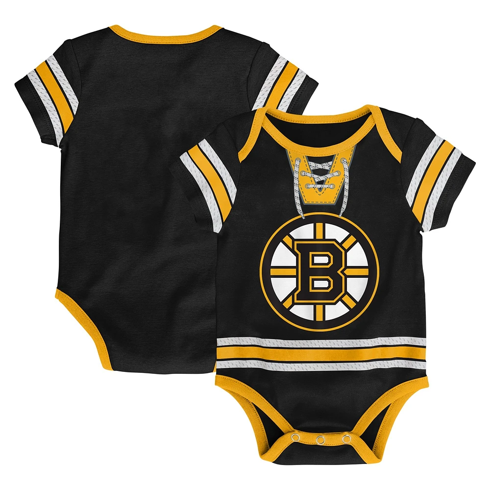 Infant Black Boston Bruins Hockey Jersey Bodysuit