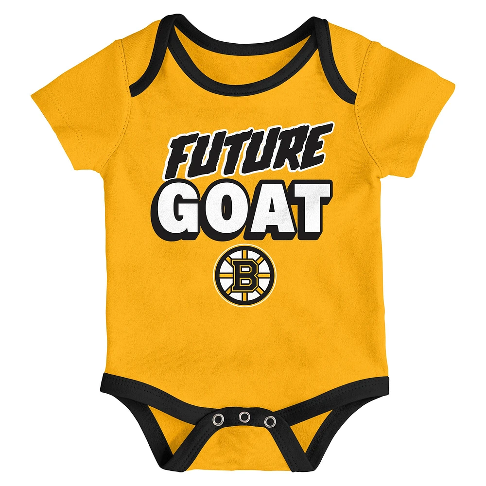 Ensemble de trois bodies pour bébé Boston Bruins Loyal Buddies