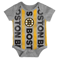 Ensemble de trois bodies pour bébé Boston Bruins Loyal Buddies