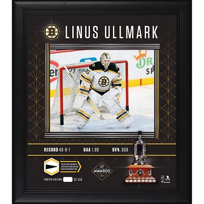 Linus Ullmark Boston Bruins 2023 Vezina Trophy Winner Framed 15" x 17" Photograph with Piece of Game-Used Puck - Limited Edition of 535