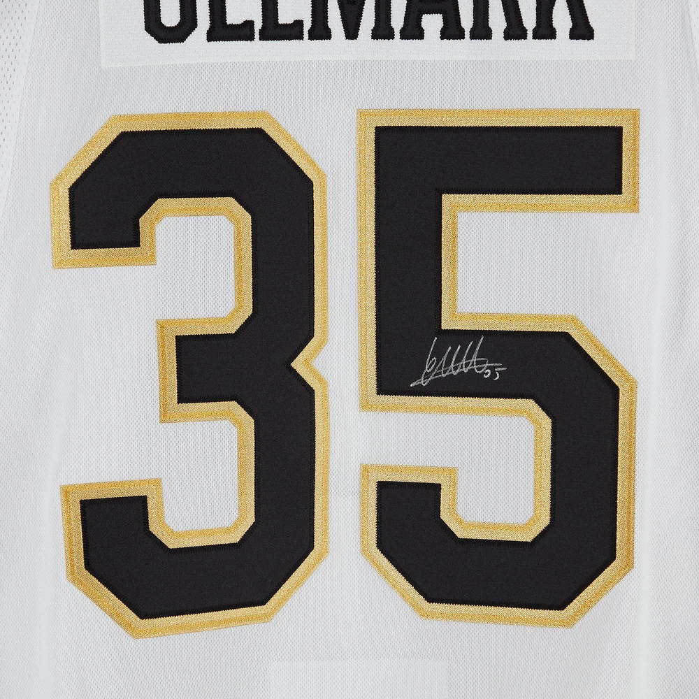 Maillot adidas authentique blanc autographié par Linus Ullmark des Boston Bruins 2023-24 avec patch du 100e anniversaire