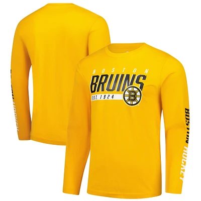 Men's Fanatics  Gold Boston Bruins Long Sleeve T-Shirt