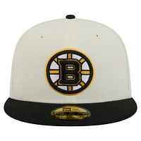 Men's New Era  White Boston Bruins Chrome Two-Toned 59FIFTY Fitted Hat