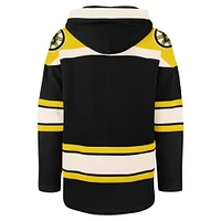 Men's '47 Black Boston Bruins 100th Anniversary Superior Lacer Pullover Hoodie