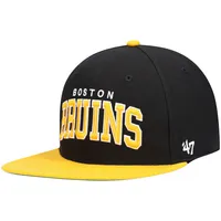 47 Black Boston Bruins Sure Shot Captain Snapback Hat