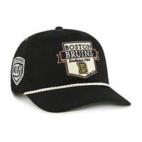 Casquette ajustable noire '47 Boston Bruins Old Time Hockey Rafter Sure Shot Hitch pour homme