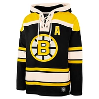 Men's '47 Bobby Orr Black Boston Bruins Retired Player Name & Number Lacer Pullover Hoodie