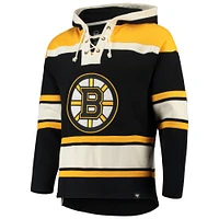 Men's '47 Brad Marchand Black Boston Bruins Player Lacer Pullover Hoodie