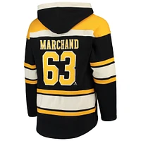 Men's '47 Brad Marchand Black Boston Bruins Player Lacer Pullover Hoodie