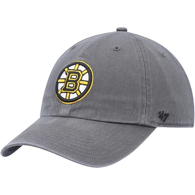 Men's '47 Charcoal Boston Bruins Team Clean Up Adjustable Hat