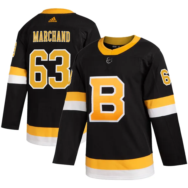Fanatics Branded Men's Brad Marchand Boston Bruins Team Authentic Stack Name & Number T-Shirt - Black