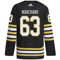 Maillot de joueur authentique Brad Marchand pour hommes, adidas, noir, Boston Bruins, Primegreen, 100e anniversaire