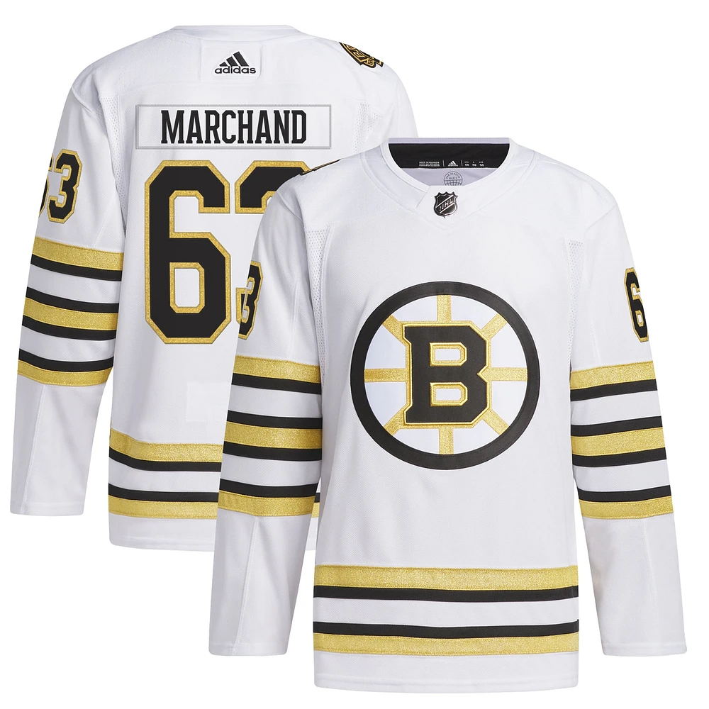 Maillot de joueur authentique Primegreen alternatif blanc Brad Marchand des Bruins Boston adidas pour homme