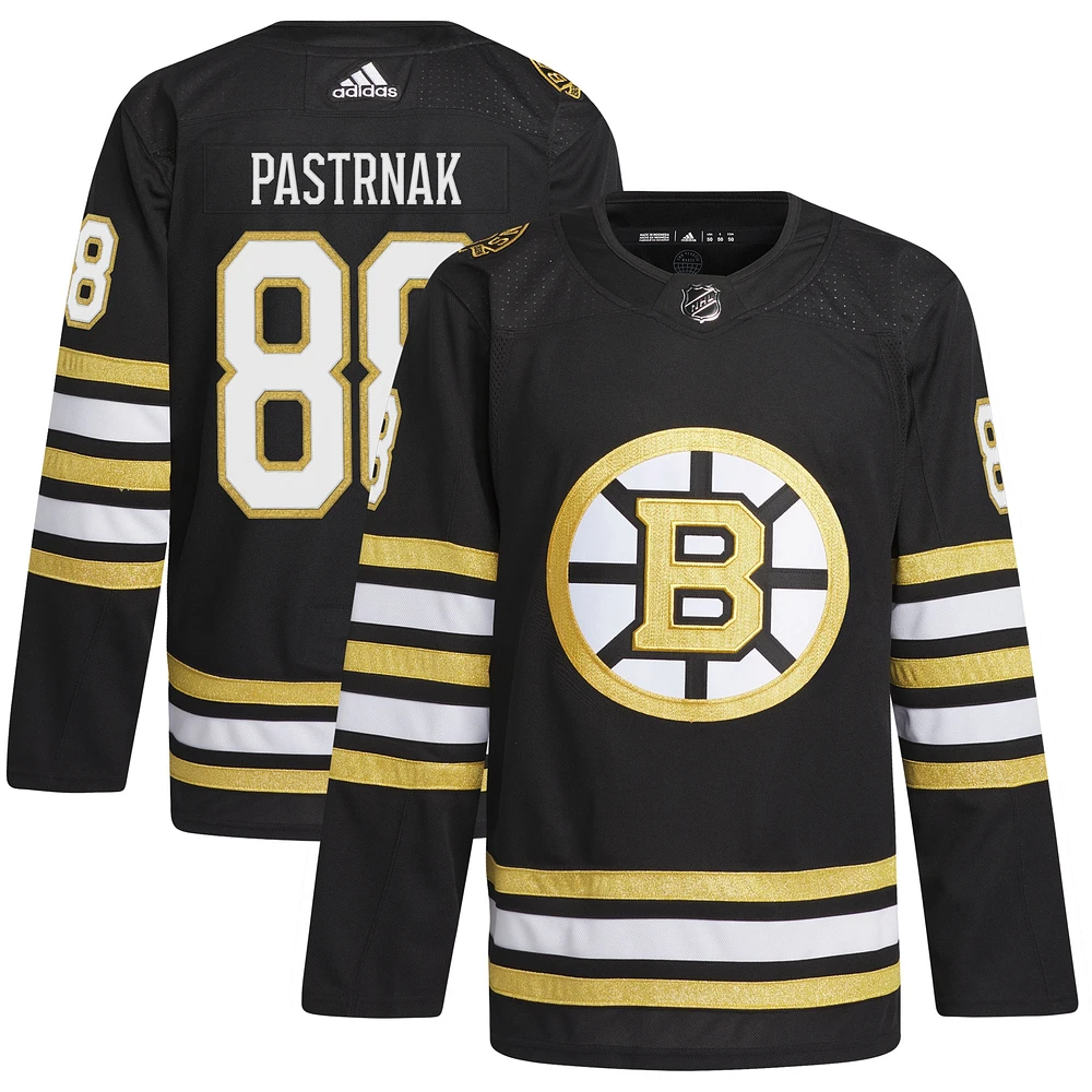 Maillot de joueur authentique David Pastrnak des Boston Bruins noir adidas pour homme