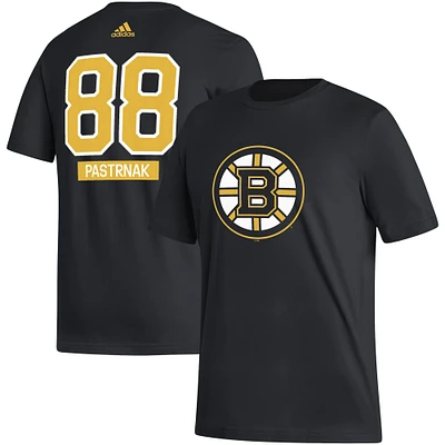 T-shirt adidas David Pastrnak pour hommes, noir, avec nom et numéro frais des Bruins de Boston