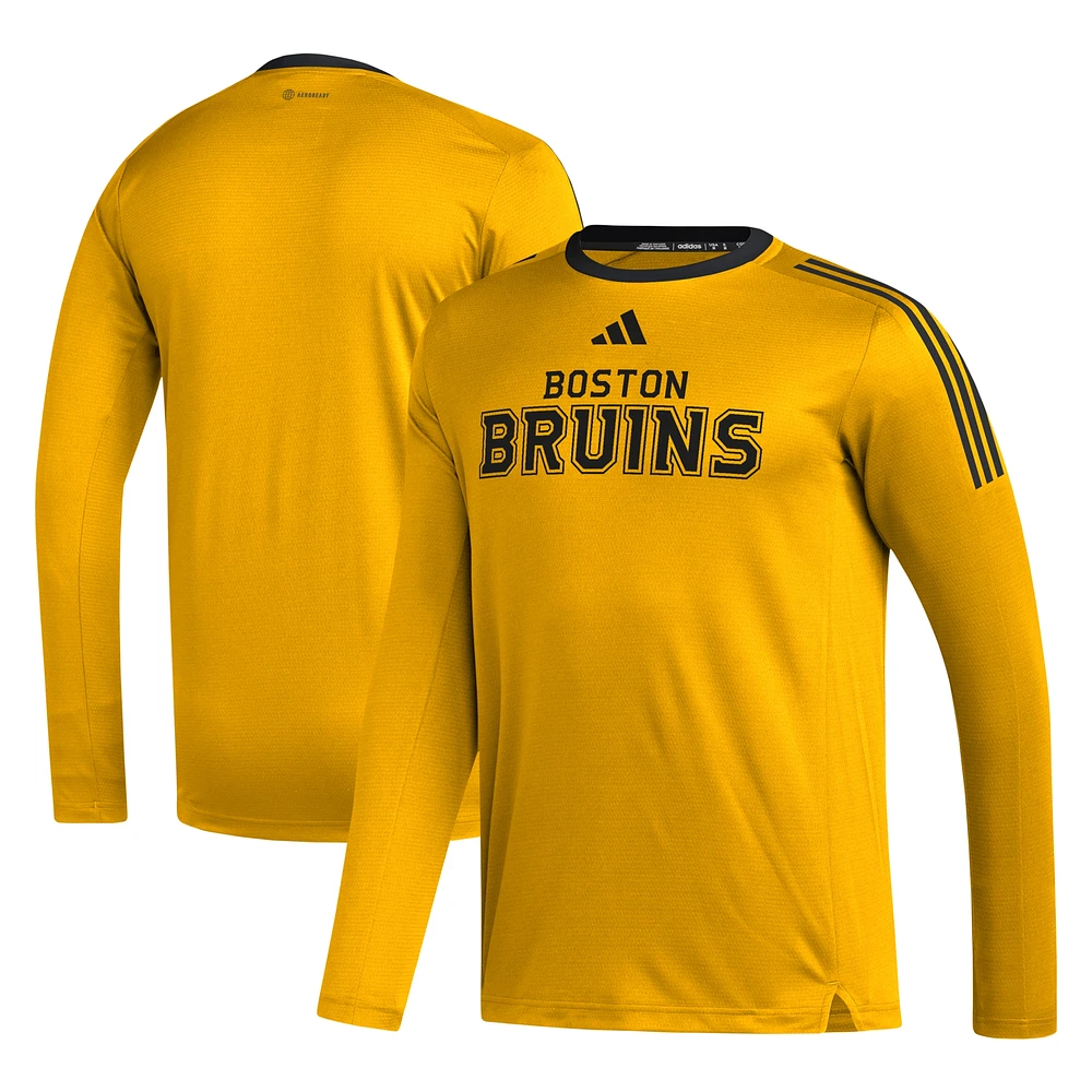 T-shirt à manches longues adidas Gold Boston Bruins AEROREADY® pour hommes