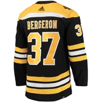 Men's Adidas Patrice Bergeron Black Boston Bruins Home Captain Patch Primegreen Authentic Pro Player Jersey