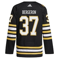 Maillot de joueur authentique à domicile Primegreen des Bruins Boston adidas Patrice Bergeron pour homme, noir