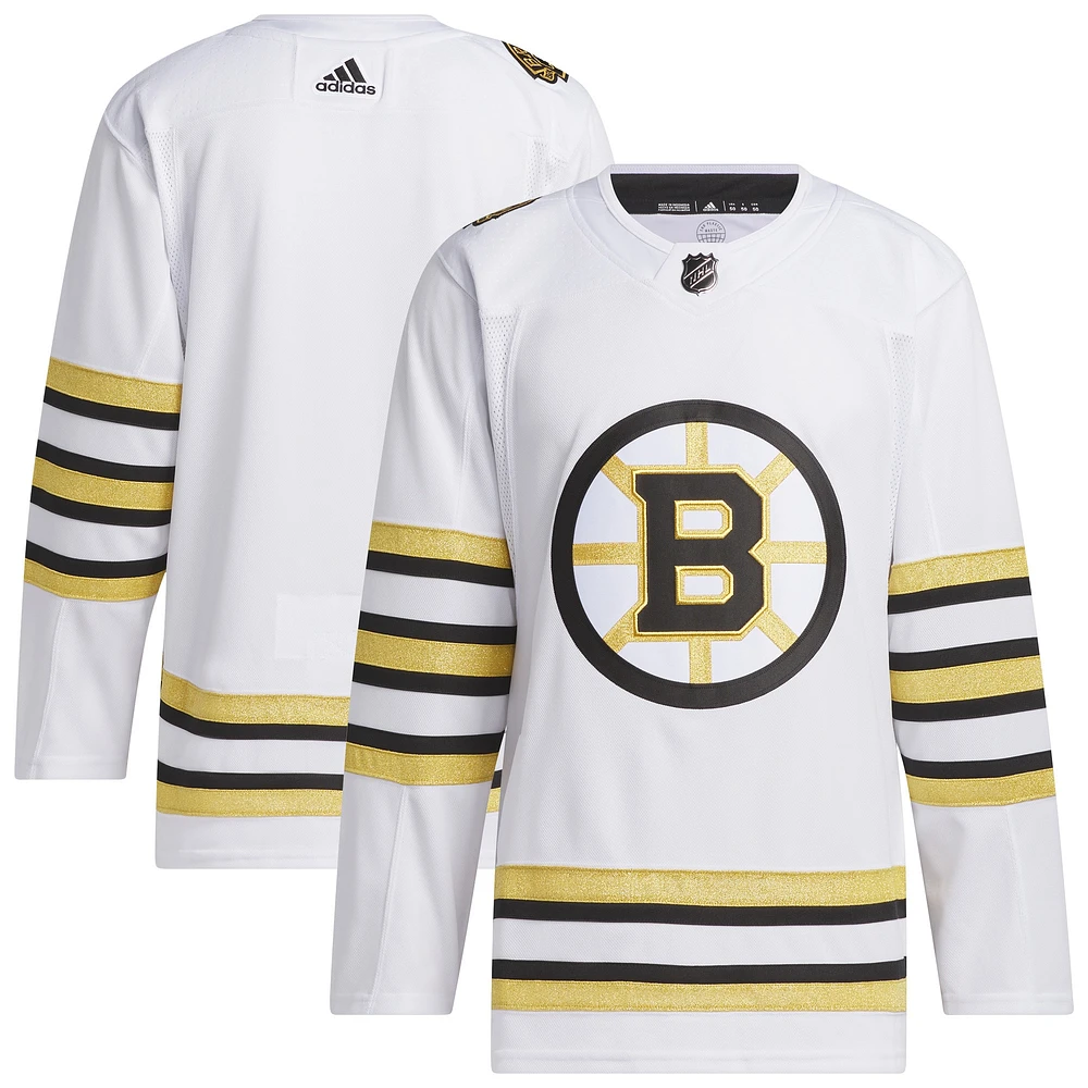 Maillot adidas Boston Bruins extérieur Primegreen authentique pour hommes, blanc