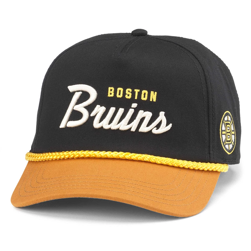 AM1 BRUINS NOIR OR 24 NHL AM1 ROSCOE LAVÉ TWILL SCRIPT CHAPEAU SNAPBACK HATMENSTR