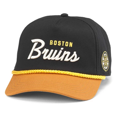 AM1 BRUINS NOIR OR 24 NHL AM1 ROSCOE LAVÉ TWILL SCRIPT CHAPEAU SNAPBACK HATMENSTR