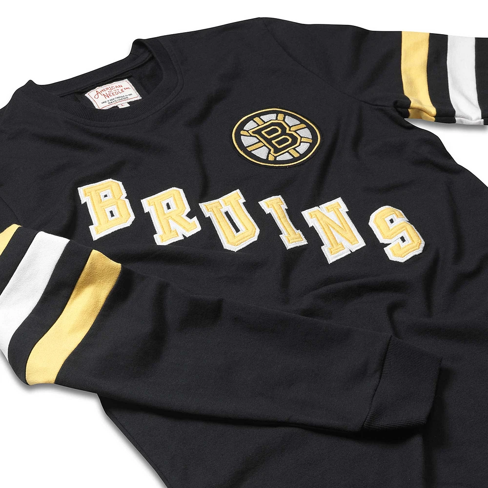 T-shirt à manches longues pour hommes, American Needle, noir, Bruins de Boston, Sudbury