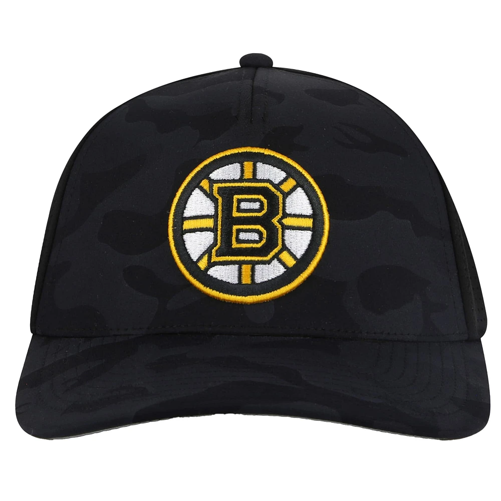 Casquette ajustable ventilée Super Tech à motif camouflage Valin des Bruins de Boston pour homme de American Needle Black