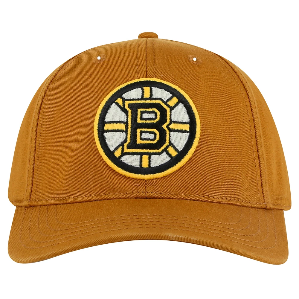 Casquette ajustable en sergé délavé Hepcat des Bruins de Boston pour homme, couleur tan American Needle