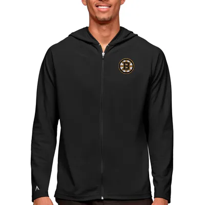 Boston Bruins Antigua Logo Legacy Full-Zip Hoodie