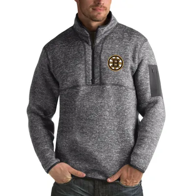 Boston Bruins Antigua Fortune 1/2-Zip Pullover Jacket - Charcoal