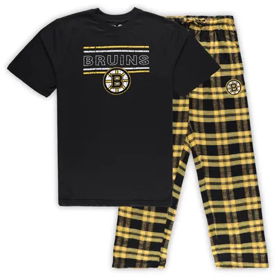 Boston Bruins Big & Tall T-Shirt Pajama Pants Sleep Set - Black/Gold
