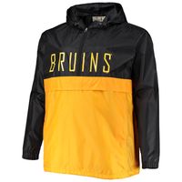 Men's Black Boston Bruins Big & Tall Anorak Half-Zip Pullover Hoodie