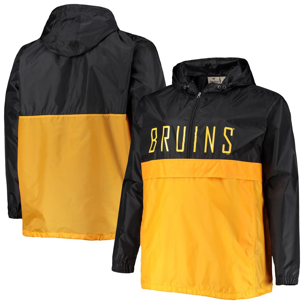 Men's Black Boston Bruins Big & Tall Anorak Half-Zip Pullover Hoodie