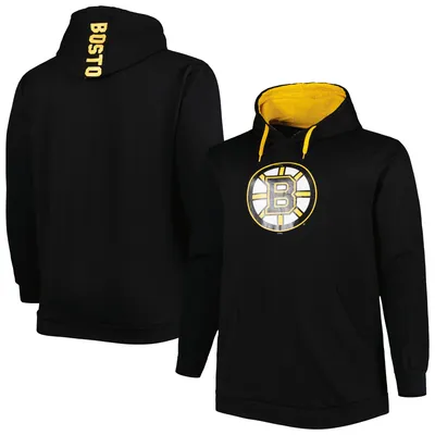 Boston Bruins Logo Big & Tall Fleece Pullover Hoodie - Black