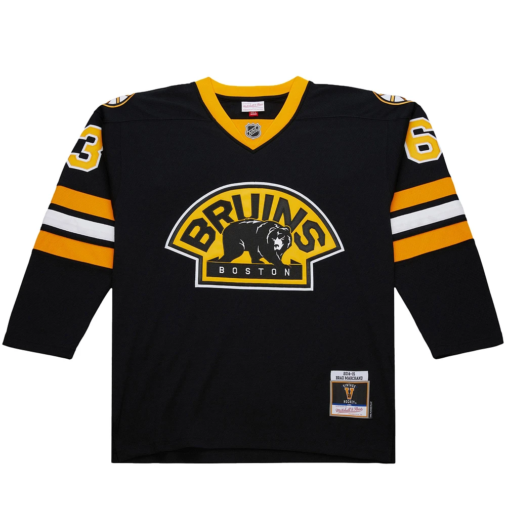 Maillot de jeu puissance noir Brad Marchand des Bruins Boston 2014-15 pour homme