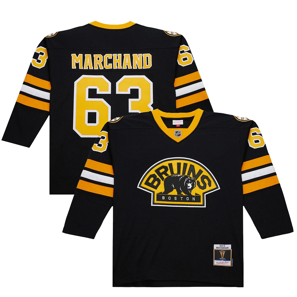 Maillot de jeu puissance noir Brad Marchand des Bruins Boston 2014-15 pour homme