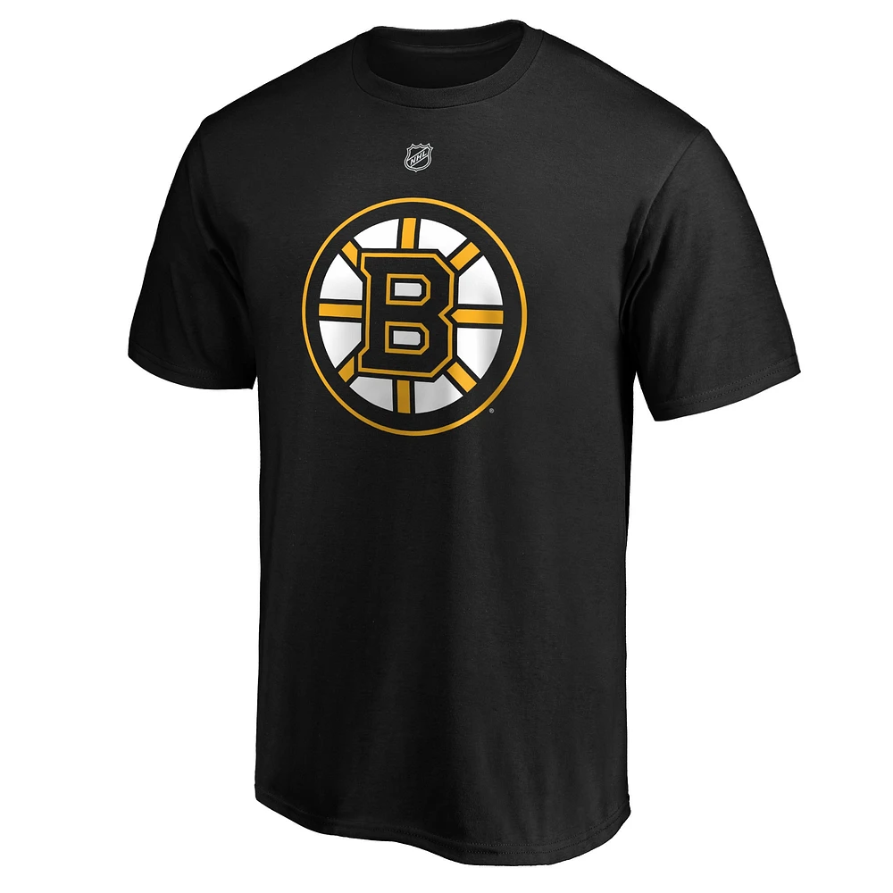 T-shirt noir authentique pour homme avec nom et numéro de l'équipe des Bruins Boston Brad Marchand