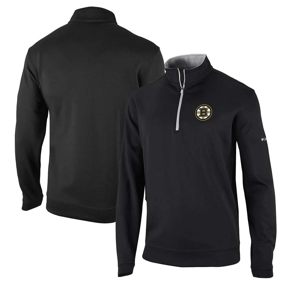 Men's Columbia Black Boston Bruins Wickham Hills Omni-Wick Quarter-Zip Jacket