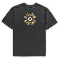 Men's Concepts Sport Black/Heathered Charcoal Boston Bruins Big & Tall T-Shirt Shorts Sleep Set