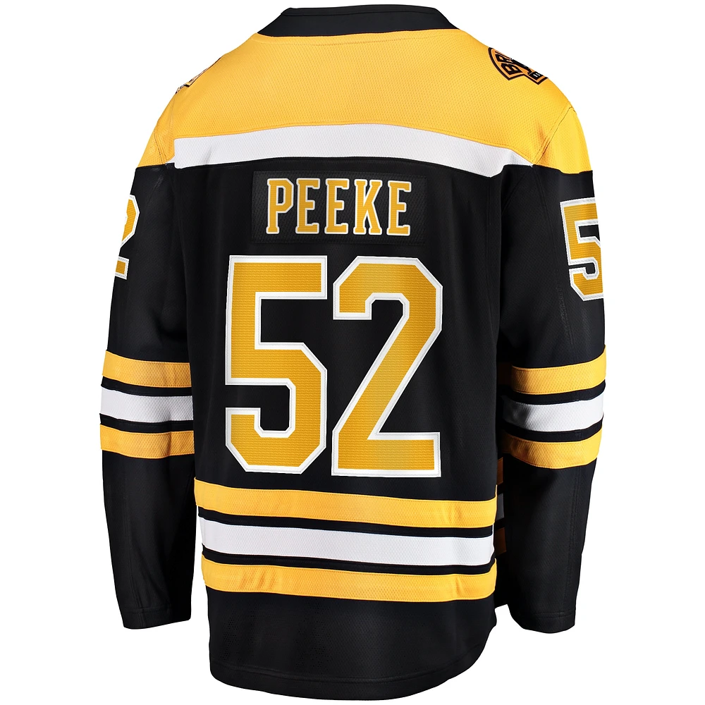 Fanatics pour hommes Andrew Peeke, noir, Boston Bruins, maillot de joueur échappé à domicile Premier